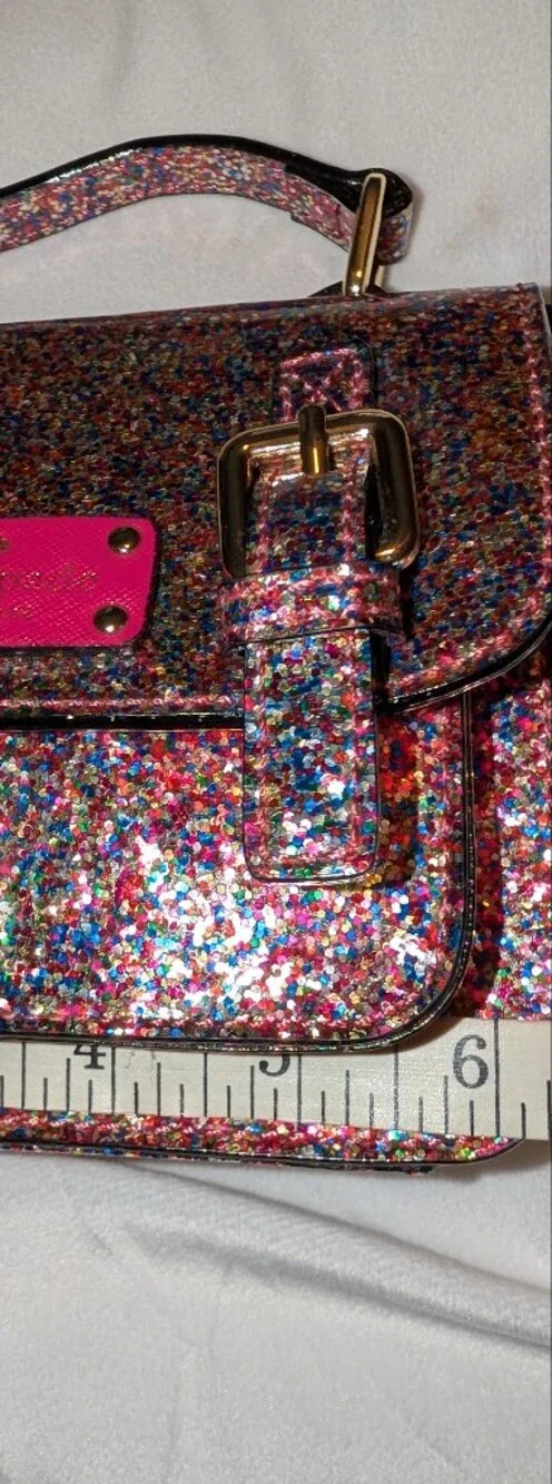 Kate Spade Kid's Glitter Scout Mini Crossbody Bag Pink Multi VGUC